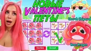 Трейды Rose  Dragon и  Cherub Chipmunk Новые питомцы ОБНОВА Valentines DAY ADOPT ME ROBLOX