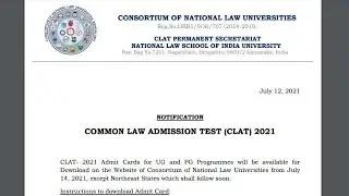 CLAT Admit Card 2021 to be Released Tomorrow by NLU Consortium, Download Hall Tickets