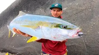 Catching dinner from the cliffs
