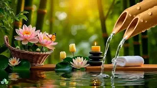 Bamboo Water Sounds 🌿 Relaxing Sleep Music & Soothing Nature Sounds | Stress Relief