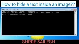 How to hide text file inside an image file | Technical Demonstration | Tamil | SHRRE SAILESH (SS)