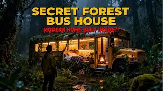 Abandoned School Bus in the Jungle &rarr; Modern Tiny House Transformation! (Full Build ASMR)