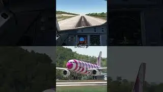 Condor A320 Landing at Skiathos 🇩🇪🇬🇷🛬 Breast Cancer Awareness Livery 🎀 (D-AICS)  #aviation #msfs