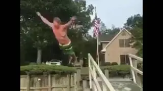Drunk Guy Swan Dives Into Mud