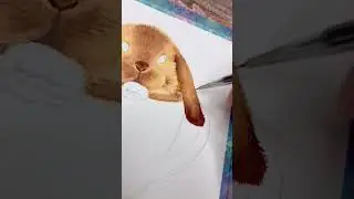 How to paint a Fluffy Bunny | Watercolor Love | #shortfeed2023  #shortsclip  #shortart