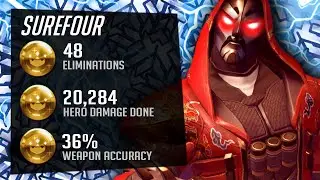 Surefour Top 500 Reaper and Echo! 48 elims! POTG! [ Overwatch Season 28 ]
