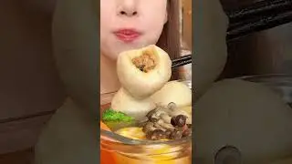 Fresh loofah fish ball vegetable soup 🥬🍢#foodie #mukbang #shorts