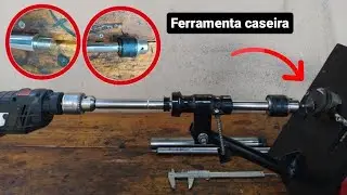 Ferramenta caseira pra fazer cavas no pistão, com regulagem de gral, utilizando amortecedor de carro