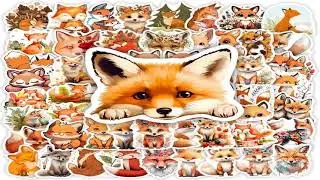 Cartoon Fox Firefox Stickers Art Animal DIY Gift Toys Decal for Laptop Scrapbook Decorativ