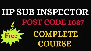 HP SUB INSPECTOR POST CODE 1087 FREE COURSE