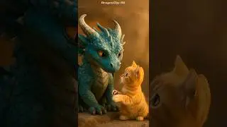 little dragon and kitten #youtube short #viral #Fantasy Animation