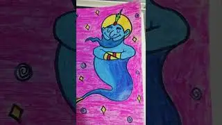 How to draw genie| genie drawing|easy sketching| aladdin cartoon|drawing for kids|painting |shorts