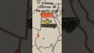 drawing  countries  on  the  world  map  PT.4 EGYPT 🇪🇬  #drawing  #world #egypt