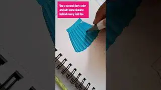 How To Color Knife Pleat Skirt 🎨#shorts #coloringtips #fashionillustration  #fashionillustrationtips