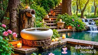 Relaxing Music Relieves Stress, Calm Anxiety & Depression 🌿 Bamboo Water Fountain, Deep Sleep Music
