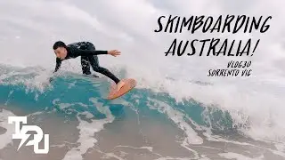 Skimboarding winter shorebreak swell in Melbourne, Australia! TDU VLOG30