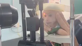 Poor baby monkey was shocked by the doctor's diagnosis after an eye exam!