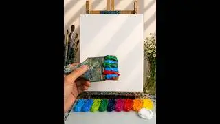 How to Paint a Yellow Flower on Blue Abstract Background | Easy Acrylic Painting Tutorial