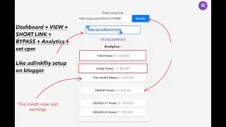 OG URL SHORT : Blogger Safelink with dashboard view + set cpm and user login page + analytics + earn