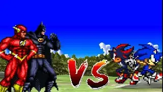 Sonic and Shadow vs. The Flash and Batman!! | Sprite Animation
