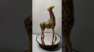 how to make a realistic Giraffe with polymer clay #viralyoutubeshorts #clayart