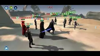 SWGOH Conquest Walk Through of Clearing Sector 1 with GL Teams JMK GLAT JABBA SLKR LV Rancor Boss