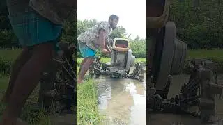 sifang diesel engine working mini power tiller tractor start challenge #subscribe