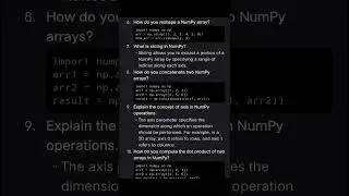 NumPy interview questions and answers with example #artificialintelligence  #pythonprogramming