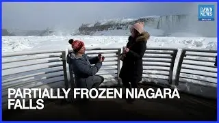 Partially Frozen Niagara Falls Draws Tourists Amidst Winter Charm | Weather | Canada News