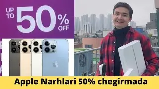 KOREYADA BARCHA APPLE MAHSULOTLARI 50% CHEGIRMADA AKSIYA