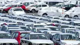 Emder Hafen VW Werk Emden Parkplatz für Neuwagen Im  und Export car factory parking lot