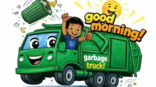 Good Morning Garbage Truck Song with DJ! | Truck Songs for Kids | Clean Up Fun