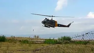 Hellenic Air Force Agusta Bell 205 landing and take off