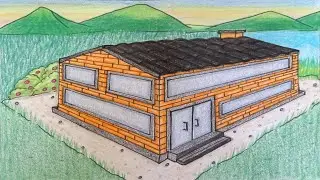 Perspectiva com 3 Pontos de Fuga - Casa/Telhado/Escada (Vídeo 9)