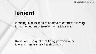 lenient Meaning