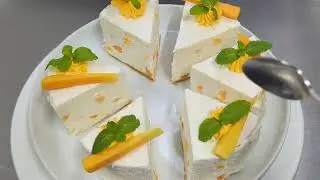 🍰 Tropical Bliss! Soft & Creamy Mango Curd Cake Recipe/🥭 Delicious Mango Curd Cake