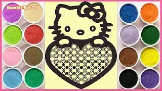 HELLO KITTY AND HEART POP IT SAND PAINTING/HELLO KITTY V&Agrave; POP IT TR&Aacute;I TIM/LEARN COLORS/BUMBLE BEE TV