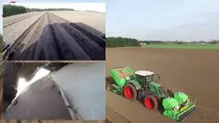 Planting potatoes with Structural belt planter at van den Borne aardappelen season 2015