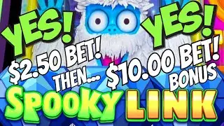 YO YETI TO THE RESCUE!! $2.50 BET BONUS AND THEN $10 BET BONUS! SPOOKY LINK (ARISTOCRAT GAMING)