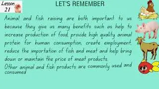 BENEFITS THAT CAN BE DERIVED FROM ANIMAL or FISH RAISING