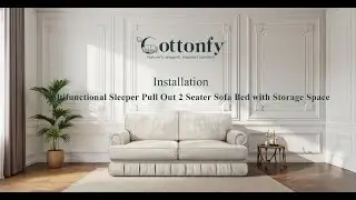 Installation - Multifunctional Sleeper Pull Out 2 Seater Sofa Bed with Storage Space small