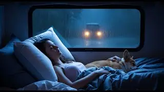 Fall Asleep Super Fast | Rain & Thunderstorm Sounds | Cozy Car Window for Deep Sleep Aid