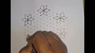 13*7 Middle Dot kolam Design||Flowers Rangoli Designs #chukkalamuggulu #kolamdesign #easyrangoli 