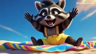 Raccoon on the beach