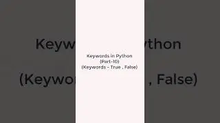 How to implement Keyword True and False in Python 