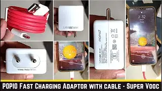 POPIO Fast Charging Adaptor and USB to Type C Cable | Vooc charger 80W - Charging Speed test review.