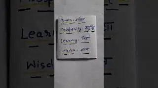 Power,  Prosperity,  Learning,  Wisdom  meaning in Hindi  #learning #English #short video