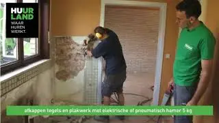 Welke breekhamer 5 kg huren voor afkappen van tegels en plakwerk? Demonstratievideo - Huurland