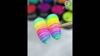 Rainbow Nail Art design using Joya Mia Spider gel polish glow in the dark