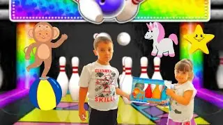 Aviel and Adeliya Play with Kids Bowling Game Toy Play Set